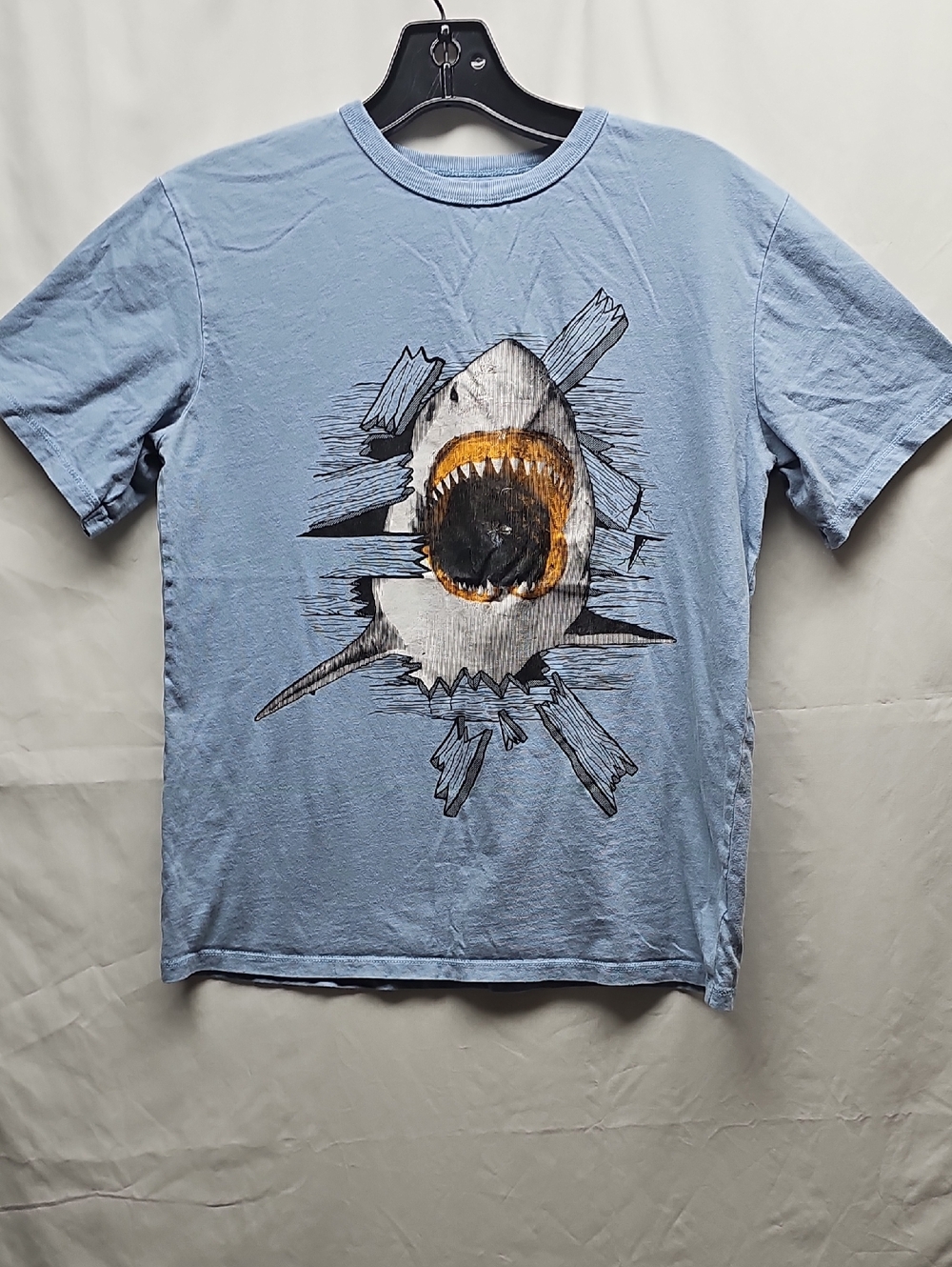 Place Light Blue Short Sleeve Tee with Shark Burst Graphic